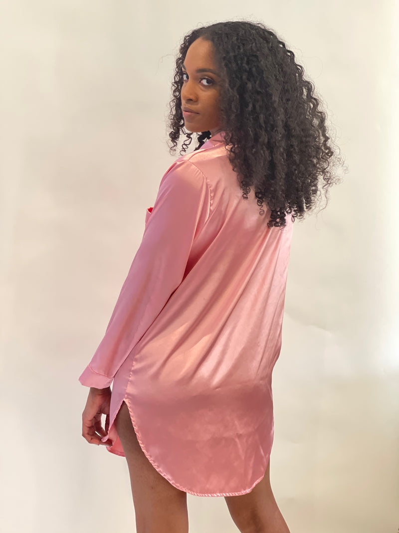 KPS Satin Boyfriend Sleepshirt